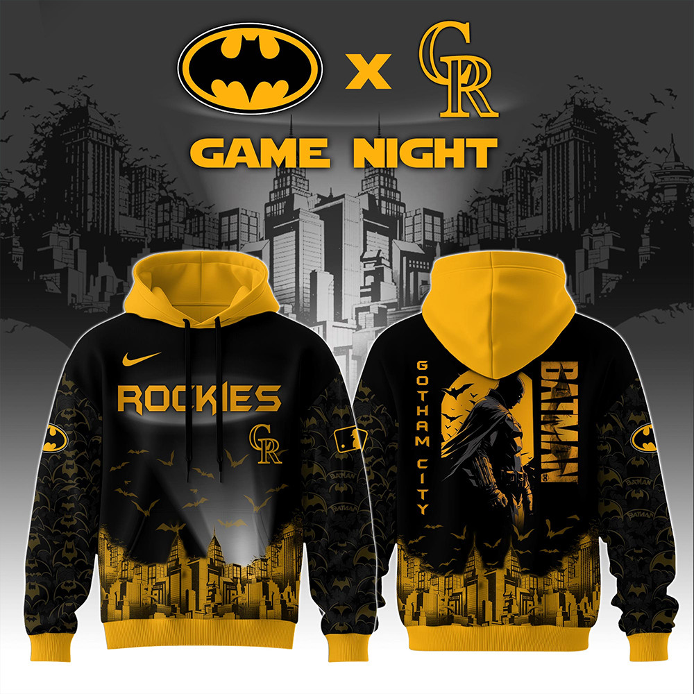 Colorado Rockies x DC Batman Game Night Hoodie Gifts For Baseball Lovers-1