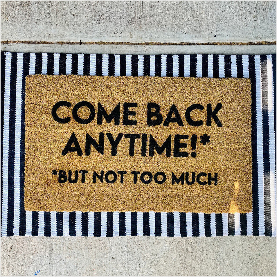 Come Back Anytime But Not Too Much Doormat Funny Mats For Front Door Decor Gifts Gifts For Fans-1