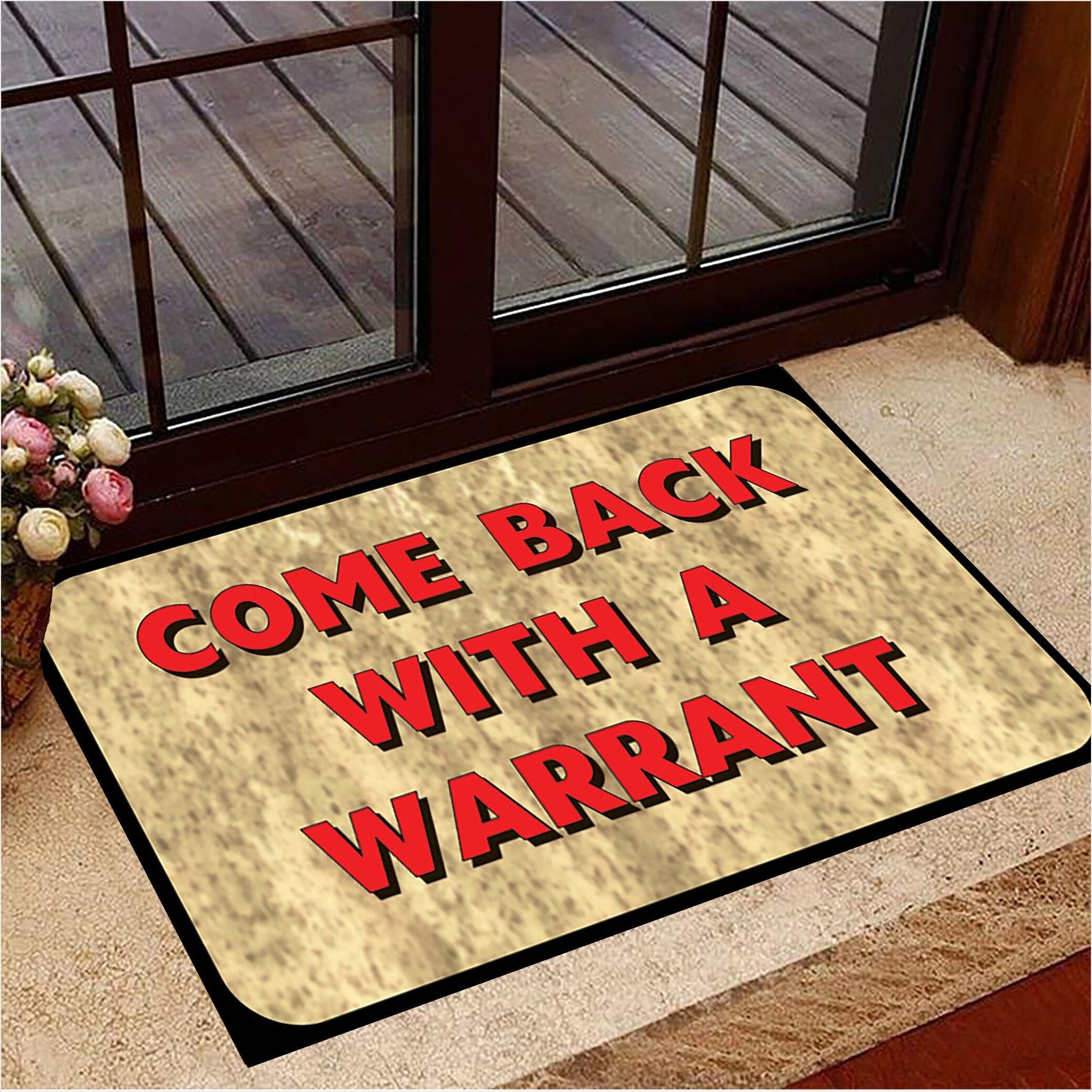 Come Back With A Warrant Doormat Funny Front Door Mat Hilarious Welcome Mat Gifts For Friends-1 Come Back With A Warrant Doormat Funny Front Door Mat Hilarious Welcome Mat Gifts For Friends-1