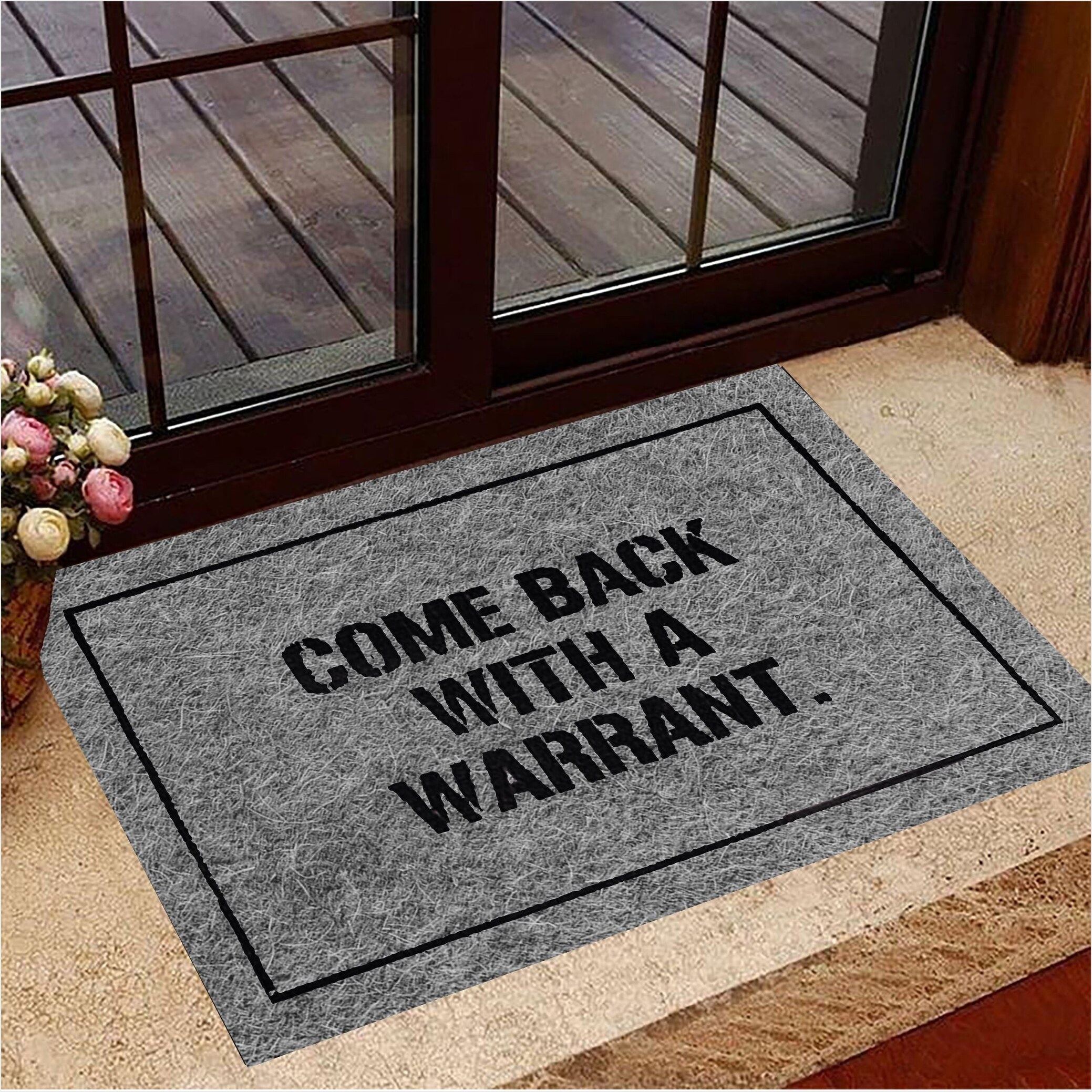 Come Back With A Warrant Doormat Funny Trendy Door Mats For Front Door Gifts For Besties-1