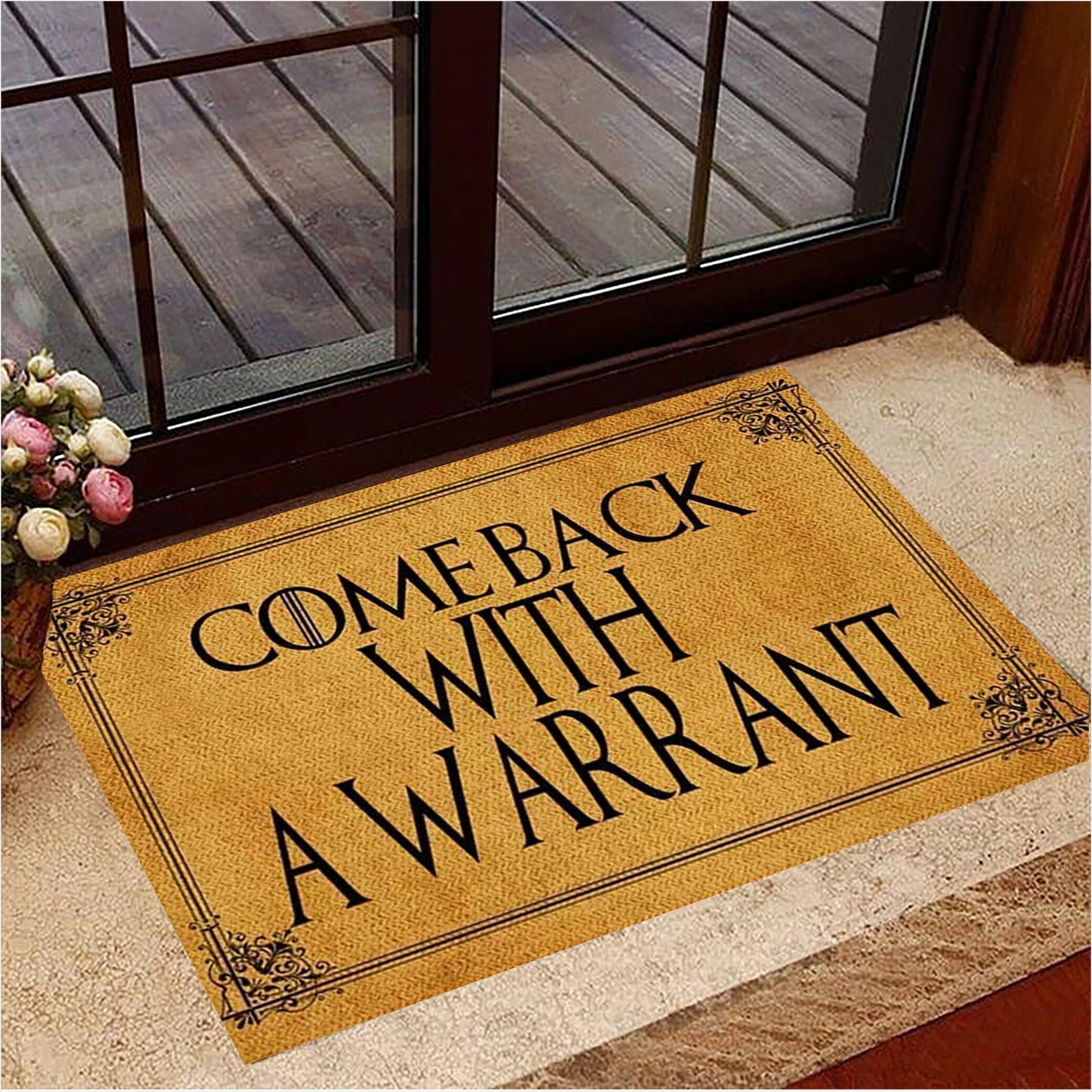 Come Back With A Warrant Doormat Funny Welcome Mat Sayings Fun Doormat Gifts For Besties-1
