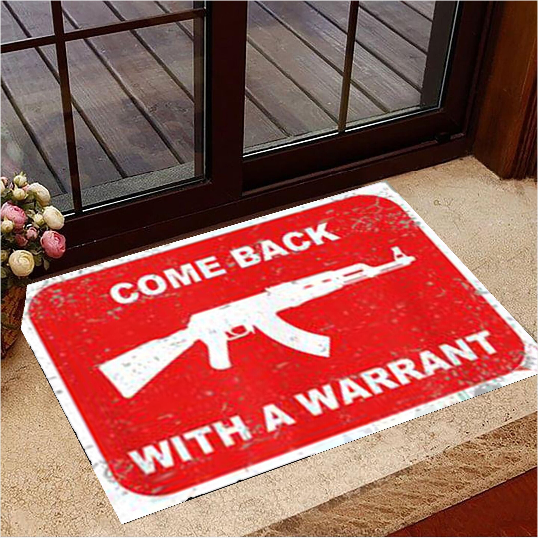Come Back With A Warrant Doormat Sarcastic Door Mats Gifts For New House Gifts For Best Friend-1