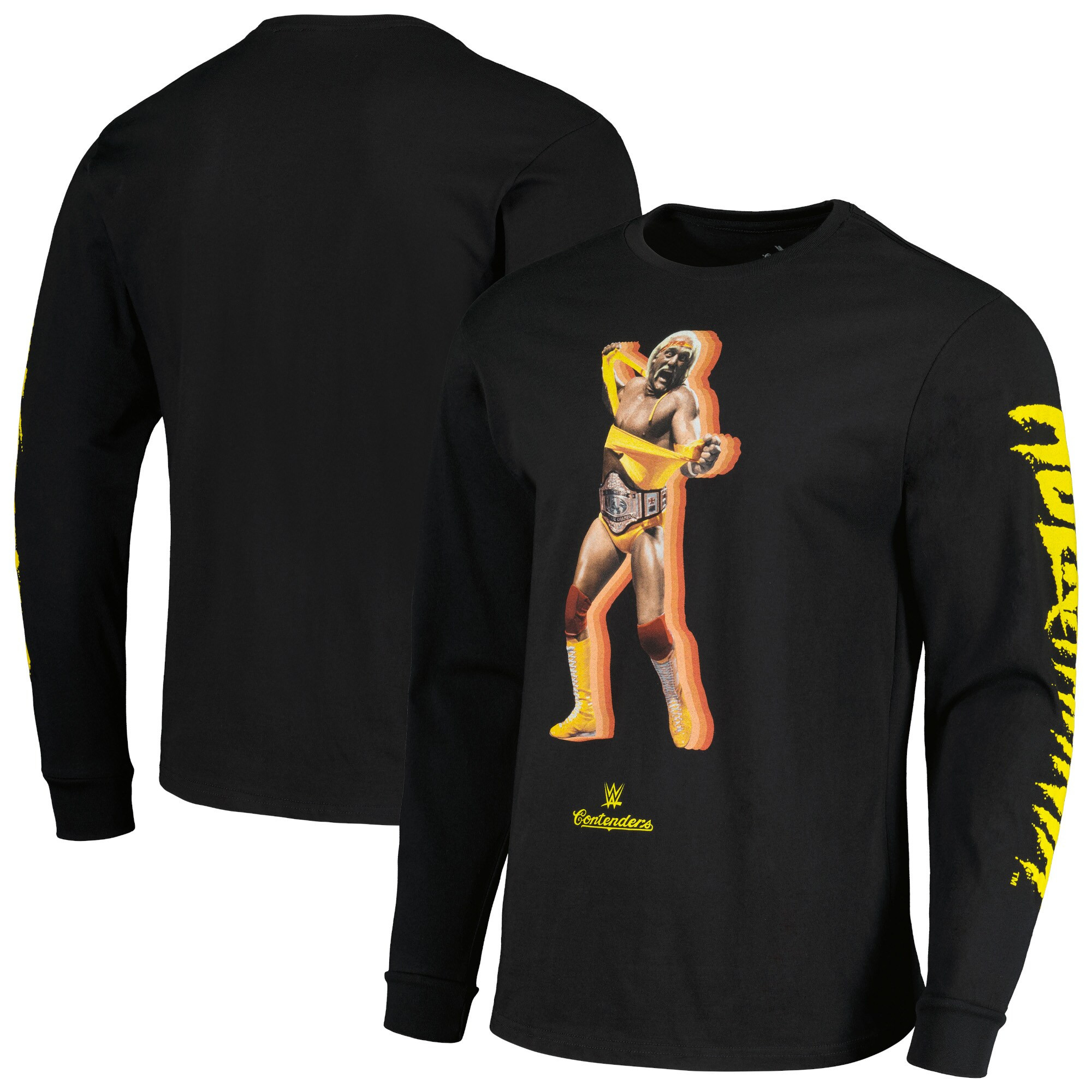 Contenders Clothing Black Hulk Hogan Wordmark Brother Long Sleeve Tshirt Hulk Hogan Merch-1