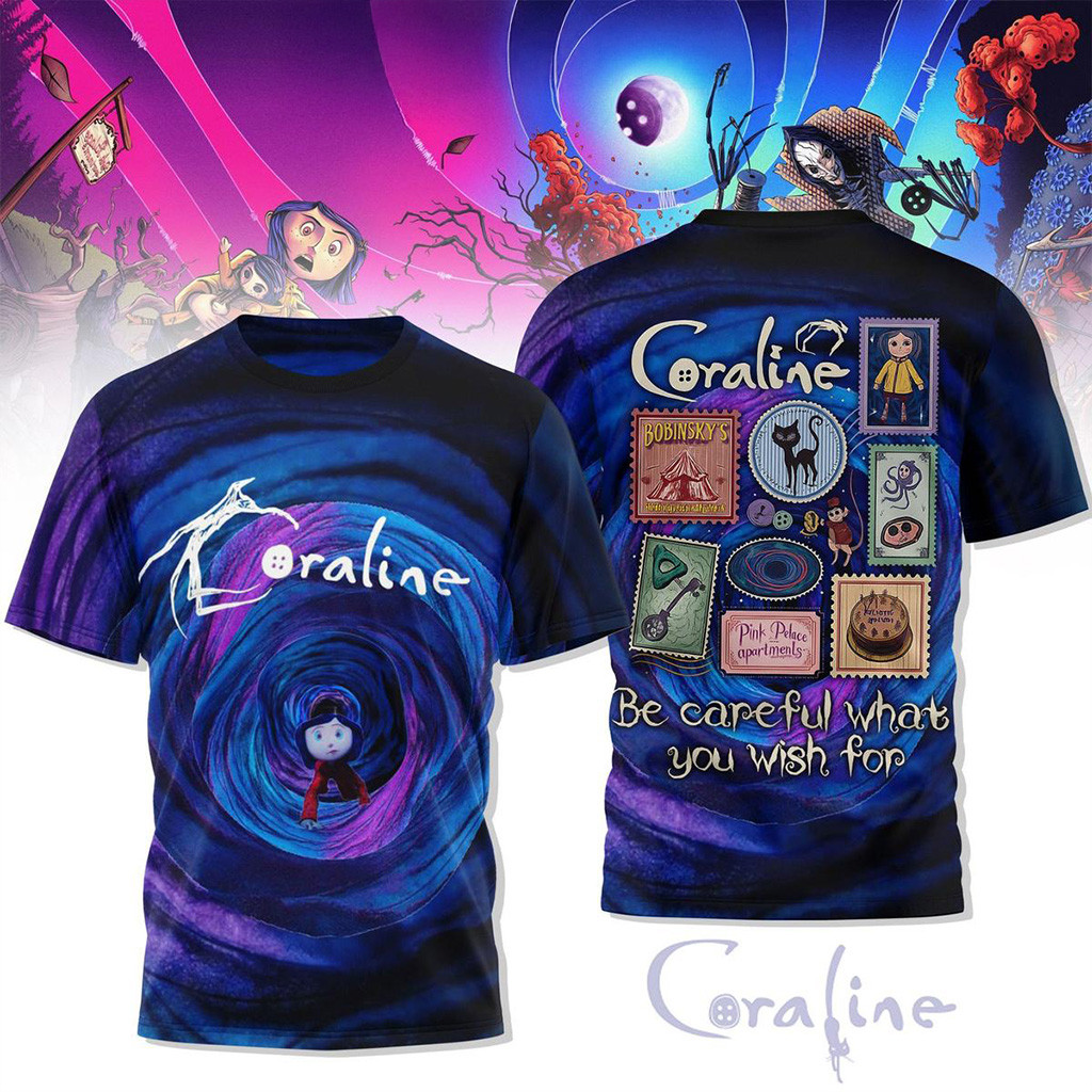 Coraline Be Careful What You Wish For Shirt Coraline Merch Gifts For Sister-1