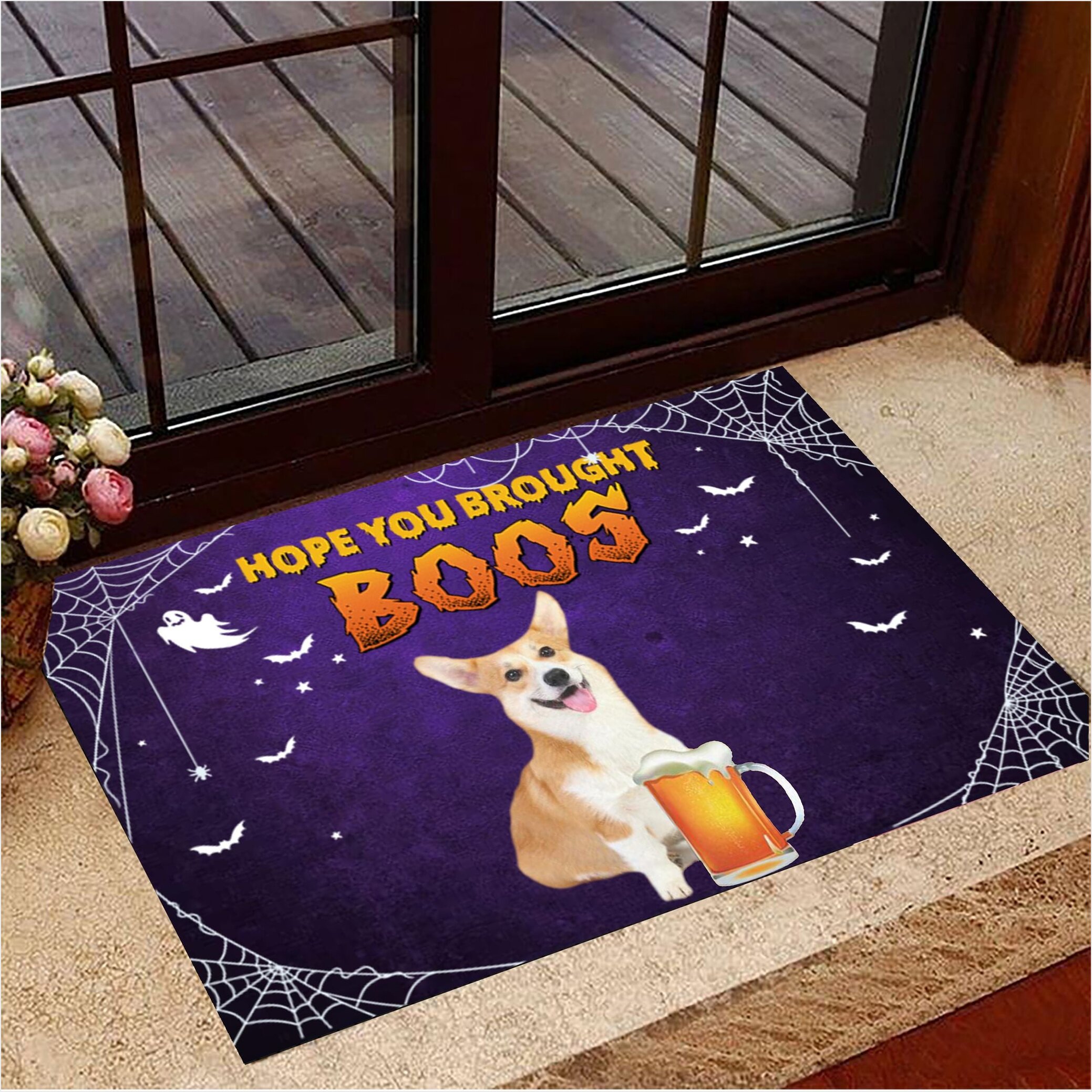 Corgi You Brought Boos Doormat Corgi Welcome Mat Cute Halloween Decorations Gifts For Fans-1