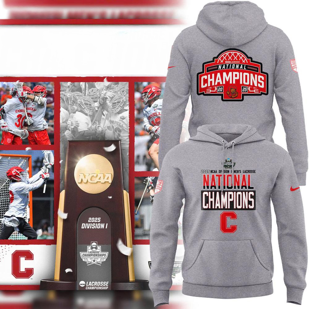 Cornell Big Red 2025 National Champions Division I Lacrosse Hoodie Good Fathers Day Gifts-1