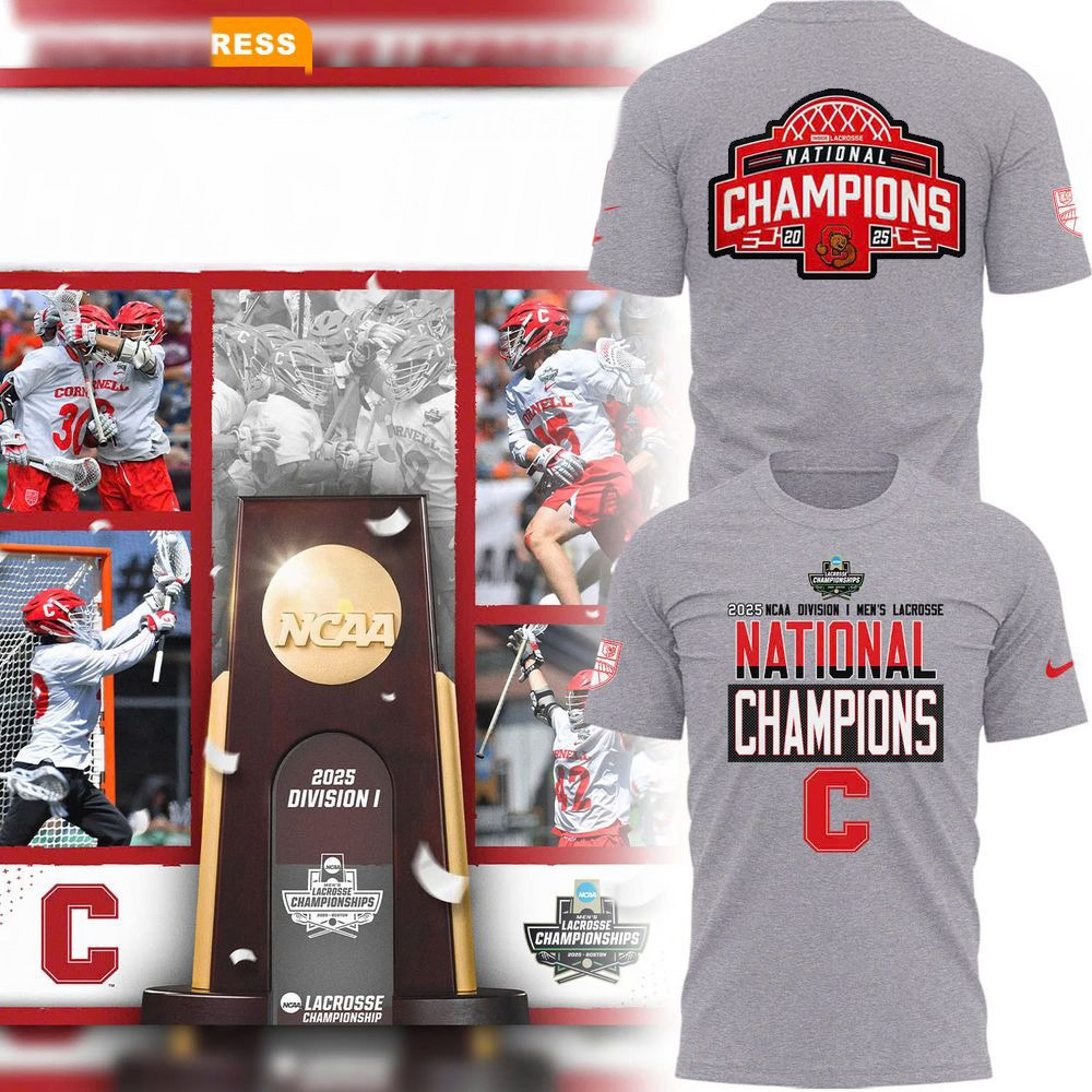 Cornell Big Red 2025 National Champions Division I Lacrosse T-Shirt Good Fathers Day Gifts-1