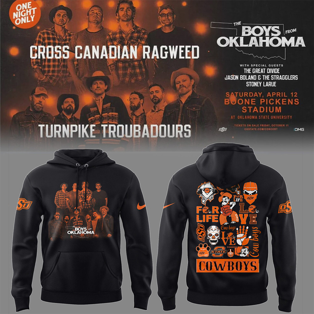 Cowboys Limited The Boys From Oklahoma Black Graphic Hoodie-1