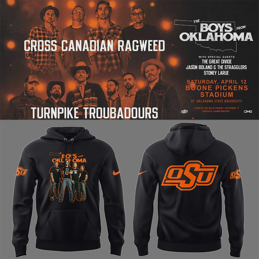 Cowboys Limited The Boys From Oklahoma Cross Canadaian Ragweed Black Hoodie-1 Cowboys Limited The Boys From Oklahoma Cross Canadaian Ragweed Black Hoodie-1