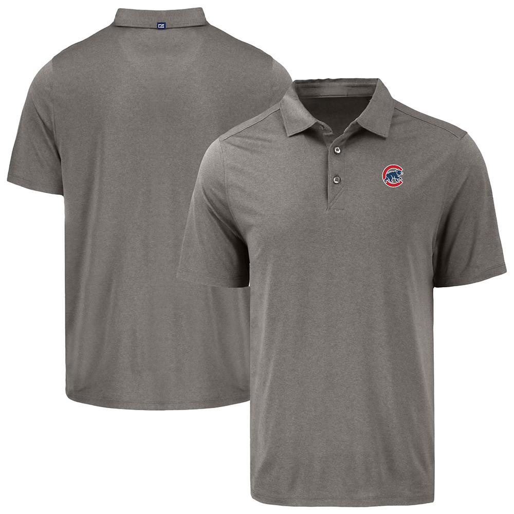 Cubs Polo Shirt Grey Chicago Cubs Polo Father's Day Gifts For Baseball Fans-1