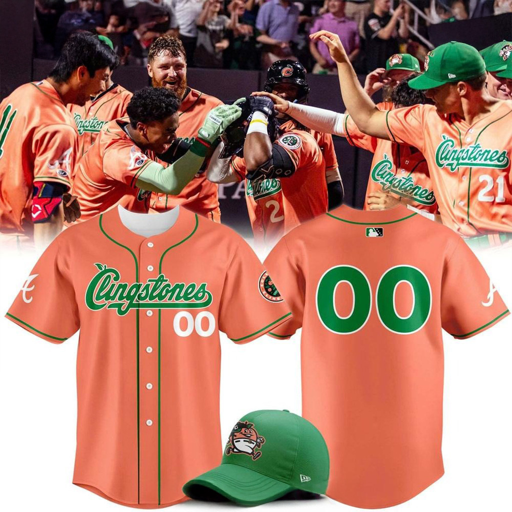 Custom 2025 Columbus Clingstones x Peach Special Baseball Jersey Columbus Clingstones Merch-1