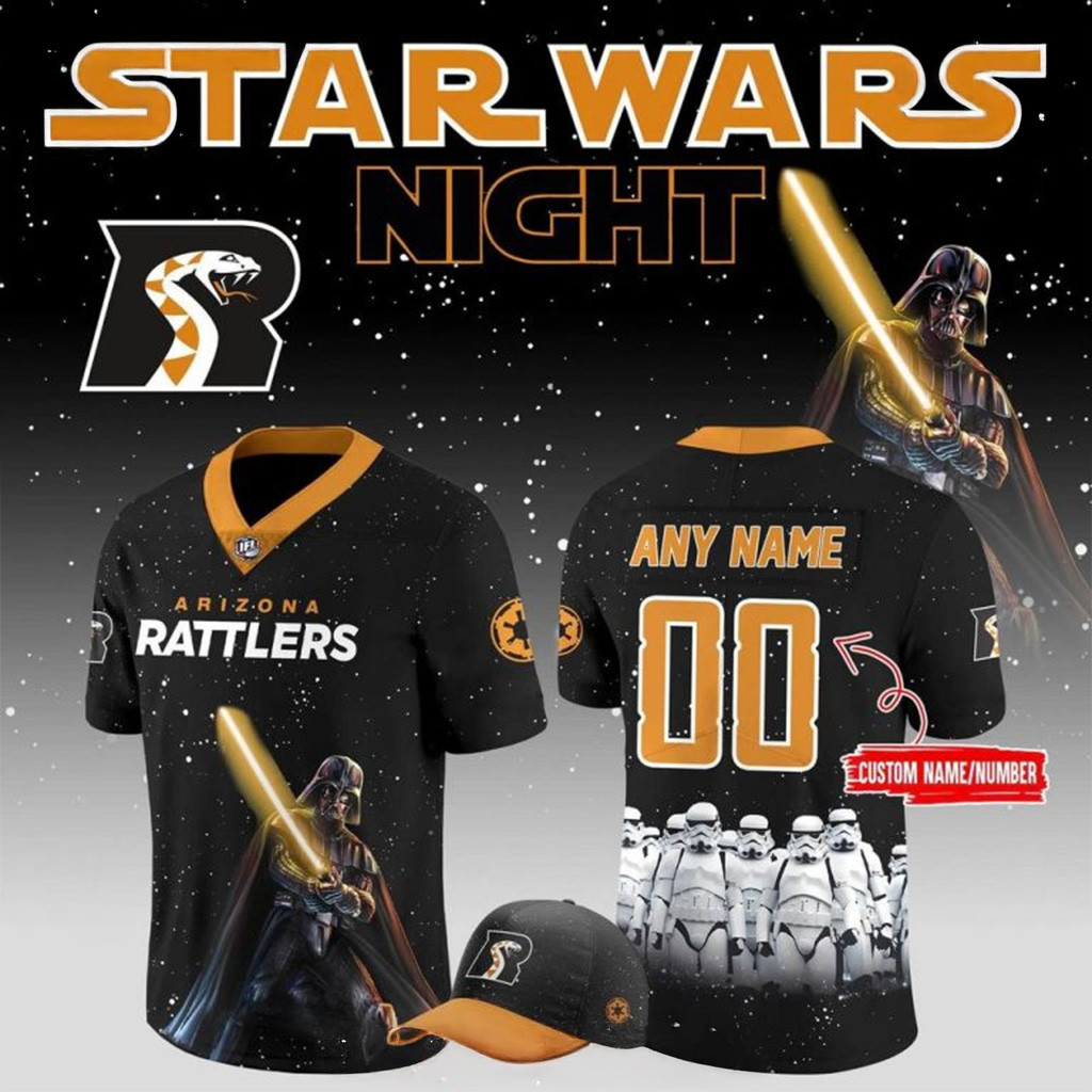 Custom Arizona Rattlers x Star Wars Night 2025 Football Jersey Arizona Rattlers Merch Fans Gifts-1