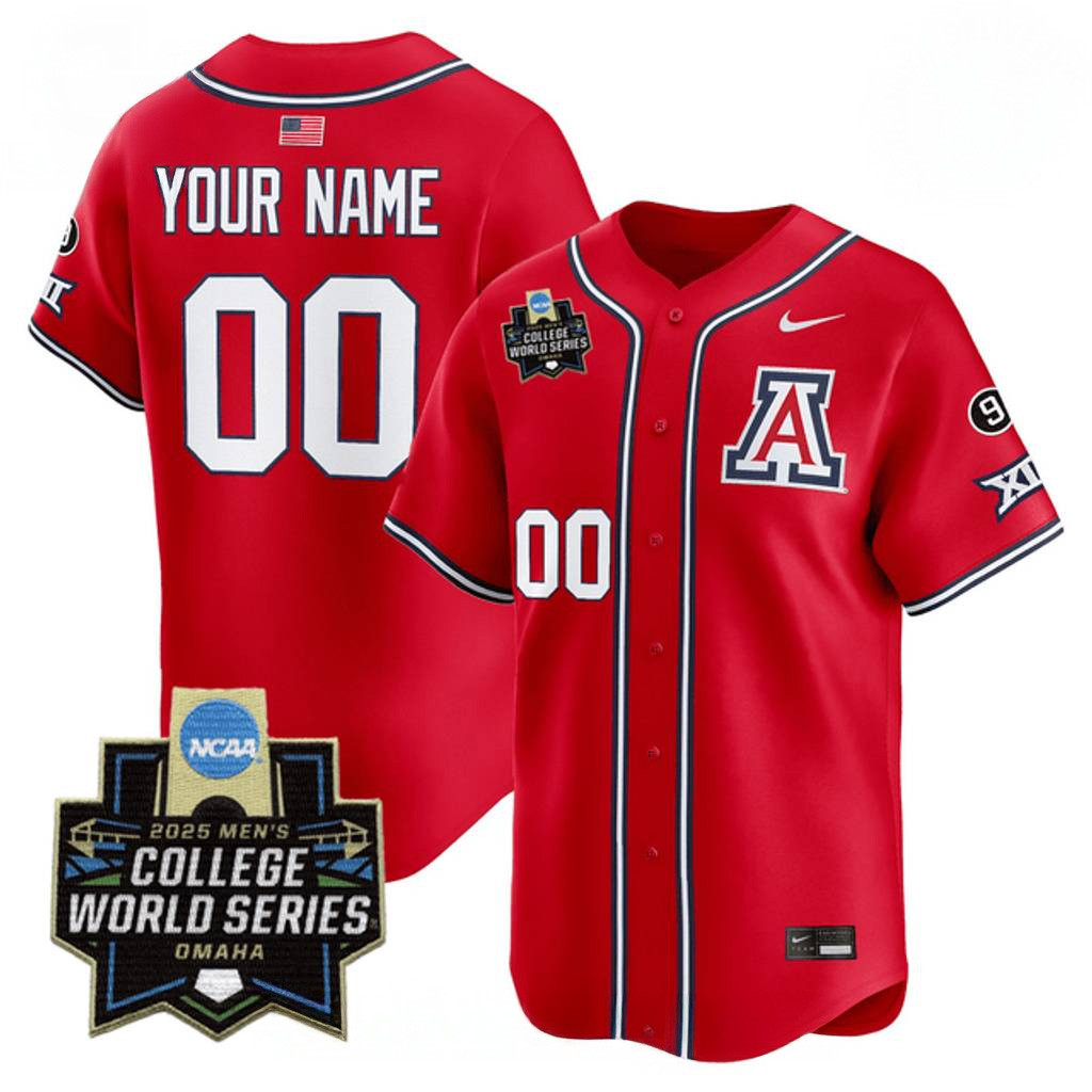 Custom Arizona Wildcats 2025 College World Series OMAHA Baseball Jersey Gifts For Football Fans-1