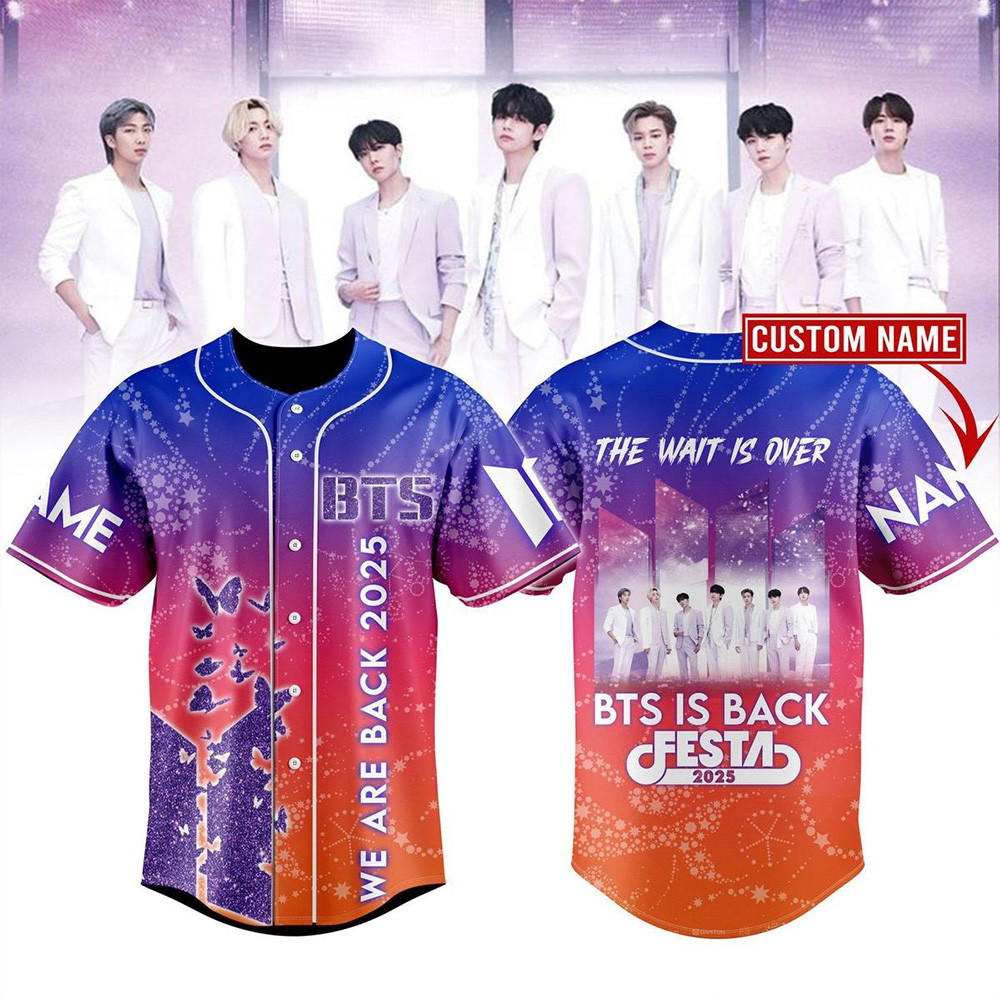 Custom BTS Is Back Festa 2025 Baseball Jersey BTS Merch Gift Ideas For Music Lovers-1