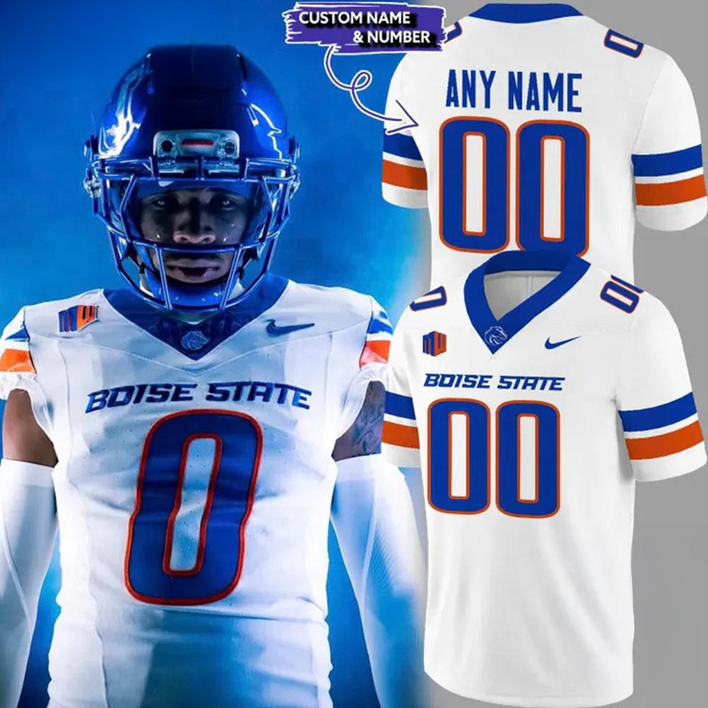 Custom Boise State Broncos Football White Out Jersey Fan Mech Best Gift For Brother-1