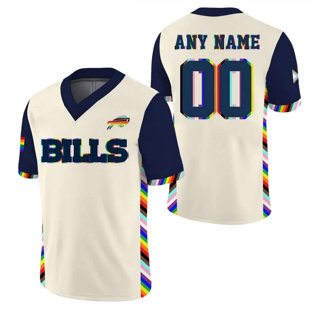 Custom Buffalo Bills NFL Pride Night 2025 Football Jersey Buffalo Bills Merch Step Dad Gifts-1