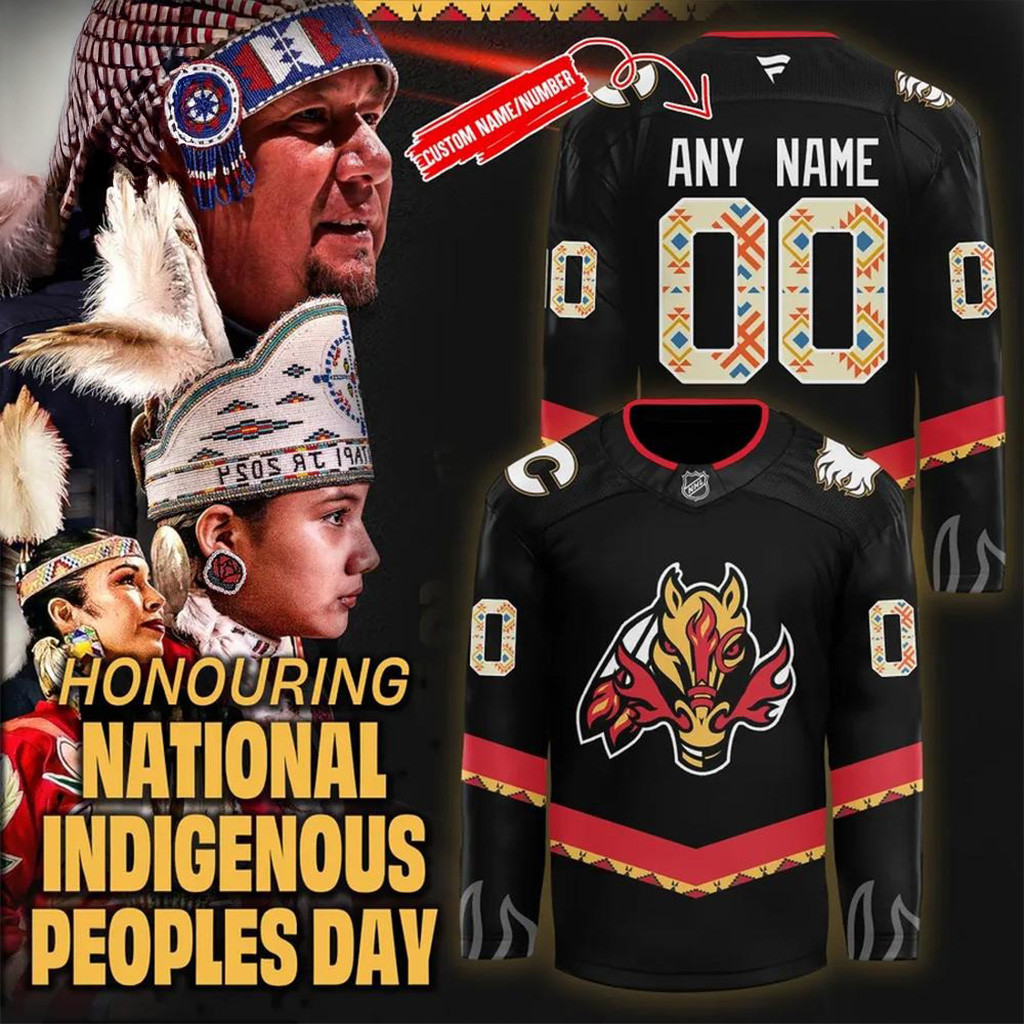 Custom Calgary Flames National Indigenous Peoples Day Hockey Jersey Calgary Flames Merch For Fans-1 Custom Calgary Flames National Indigenous Peoples Day Hockey Jersey Calgary Flames Merch For Fans-1