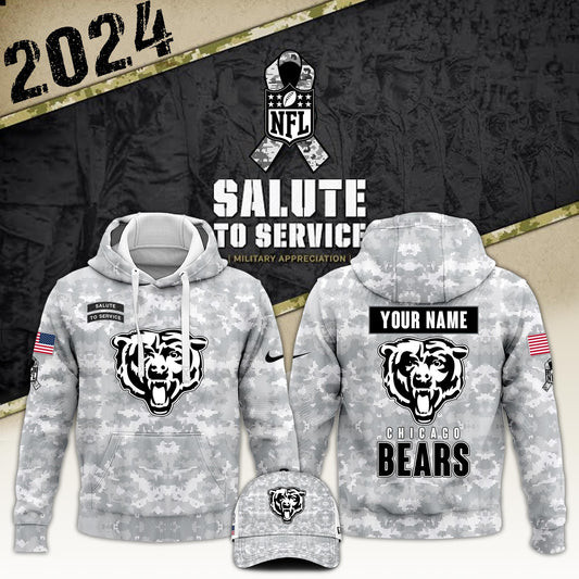 Custom Chicago Bears Arctic Camo 2024 Salute to Service Club Hoodie Dad Gifts-1