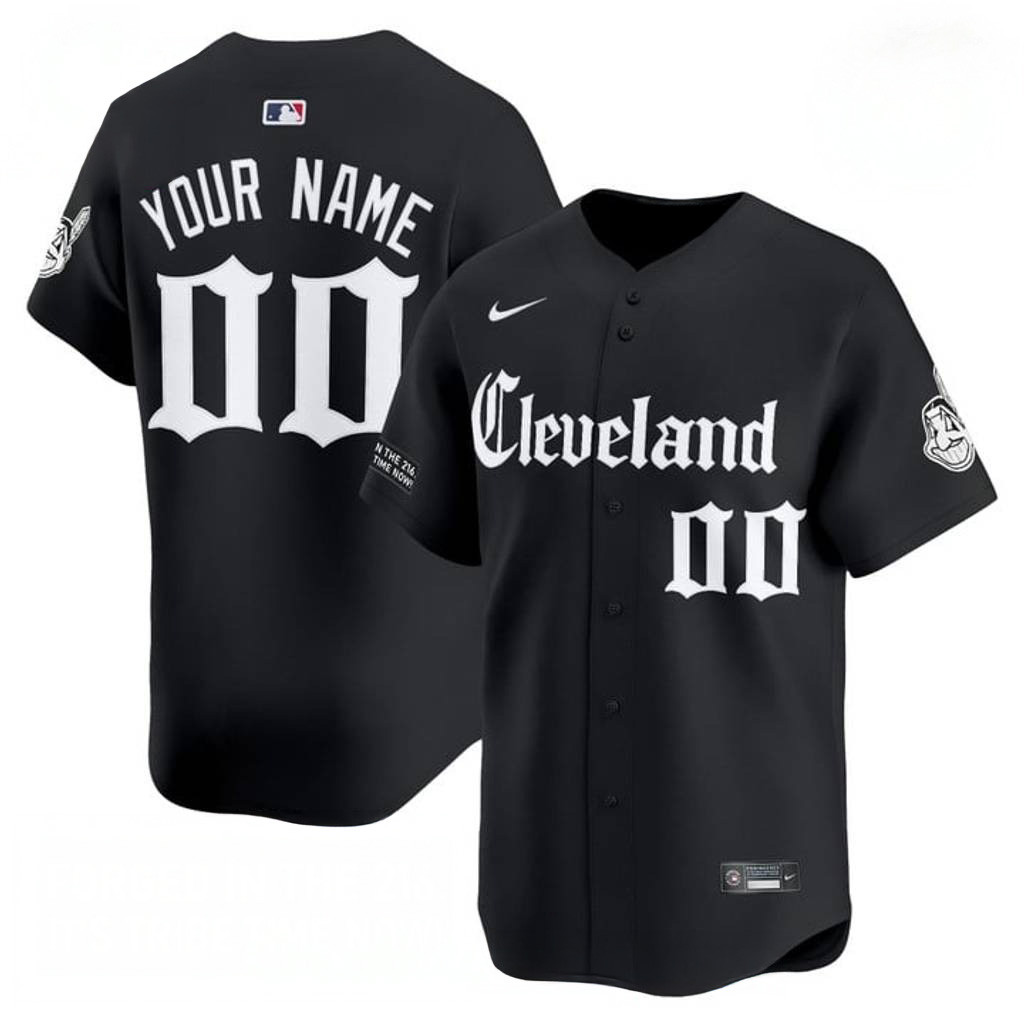 Custom Cleveland Indians Gothic Iron Baseball Jersey Best Gifts For Baseball Fans-1