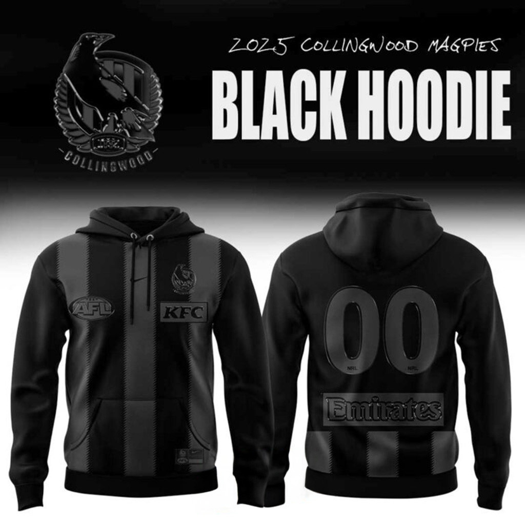 Custom Collingwood Magpies 2025 Black Hoodie Best Gifts For Husband-1 Custom Collingwood Magpies 2025 Black Hoodie Best Gifts For Husband-1