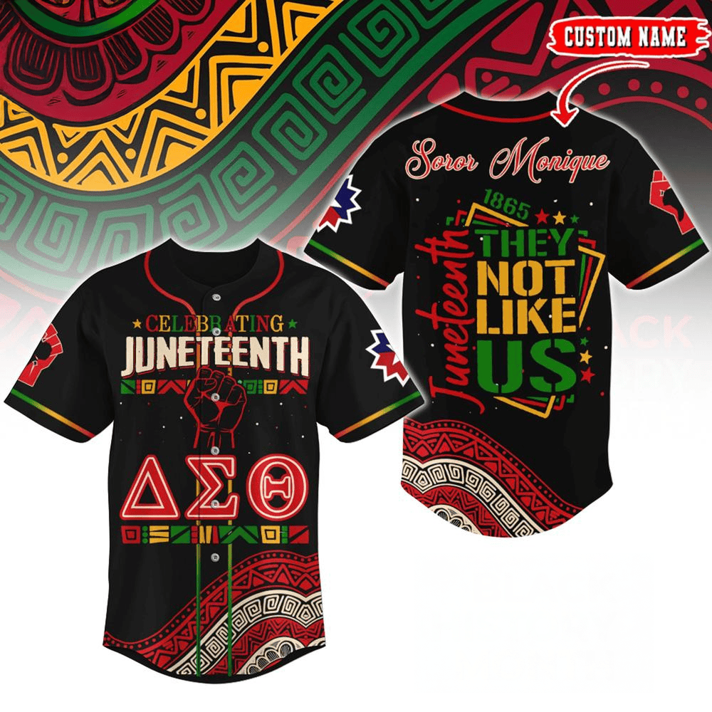 Custom Delta Sigma Theta X Juneteenth Baseball Jersey Delta Sigma Theta Merch Gifts For Dad-1