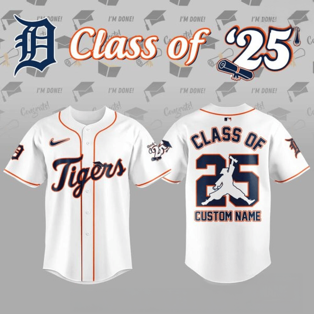 Custom Detroit Tigers Class Of 2025 Special Jersey Detroit Tigers Merch Gifts For Baseball Lovers-1