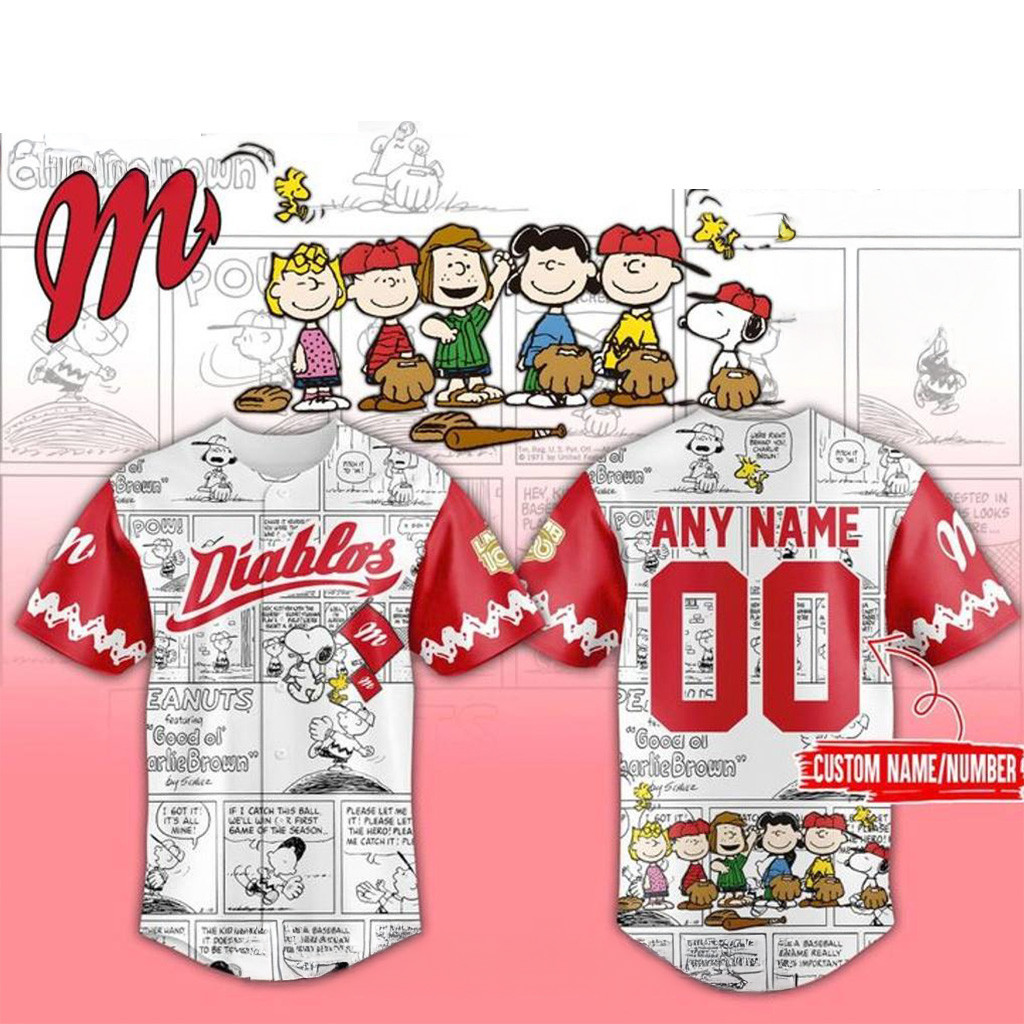 Custom Diablos Rojos Del Mexico x Peanuts 2025 Jersey Gifts For Friends-1