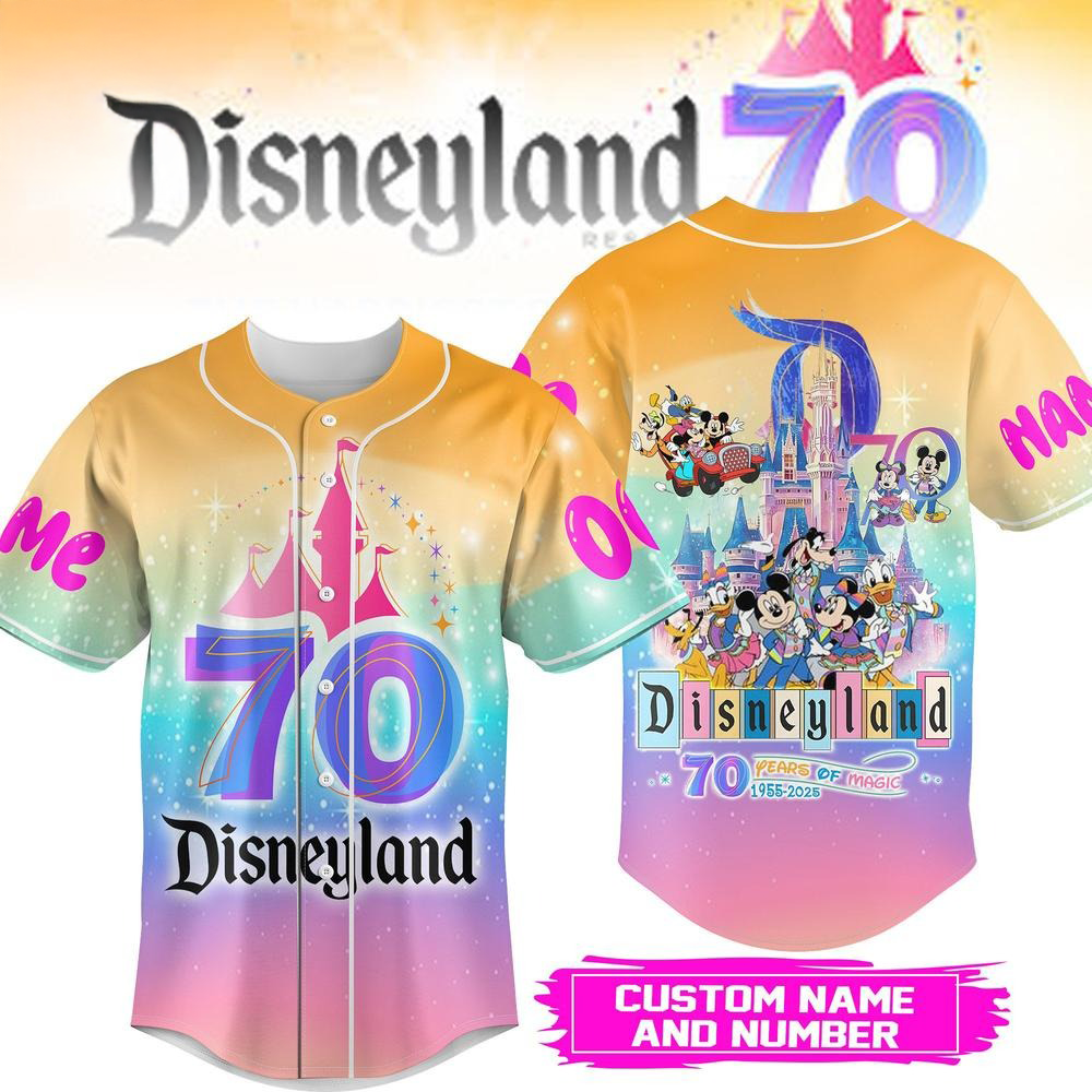 Custom Disneyland 70Th Anniversary Limited Edition Baseball Jersey Disneyland Merch For Fans-1