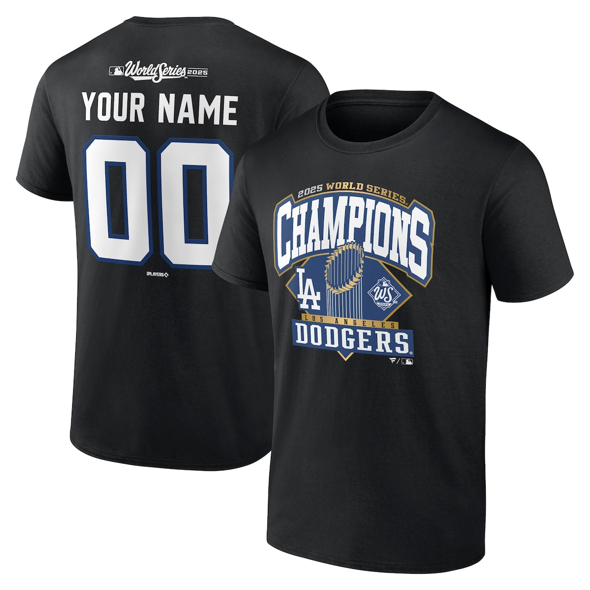 Custom Dodgers World Series Merch 2025 Los Angeles Dodgers World Series Champions Black T-Shirt-1