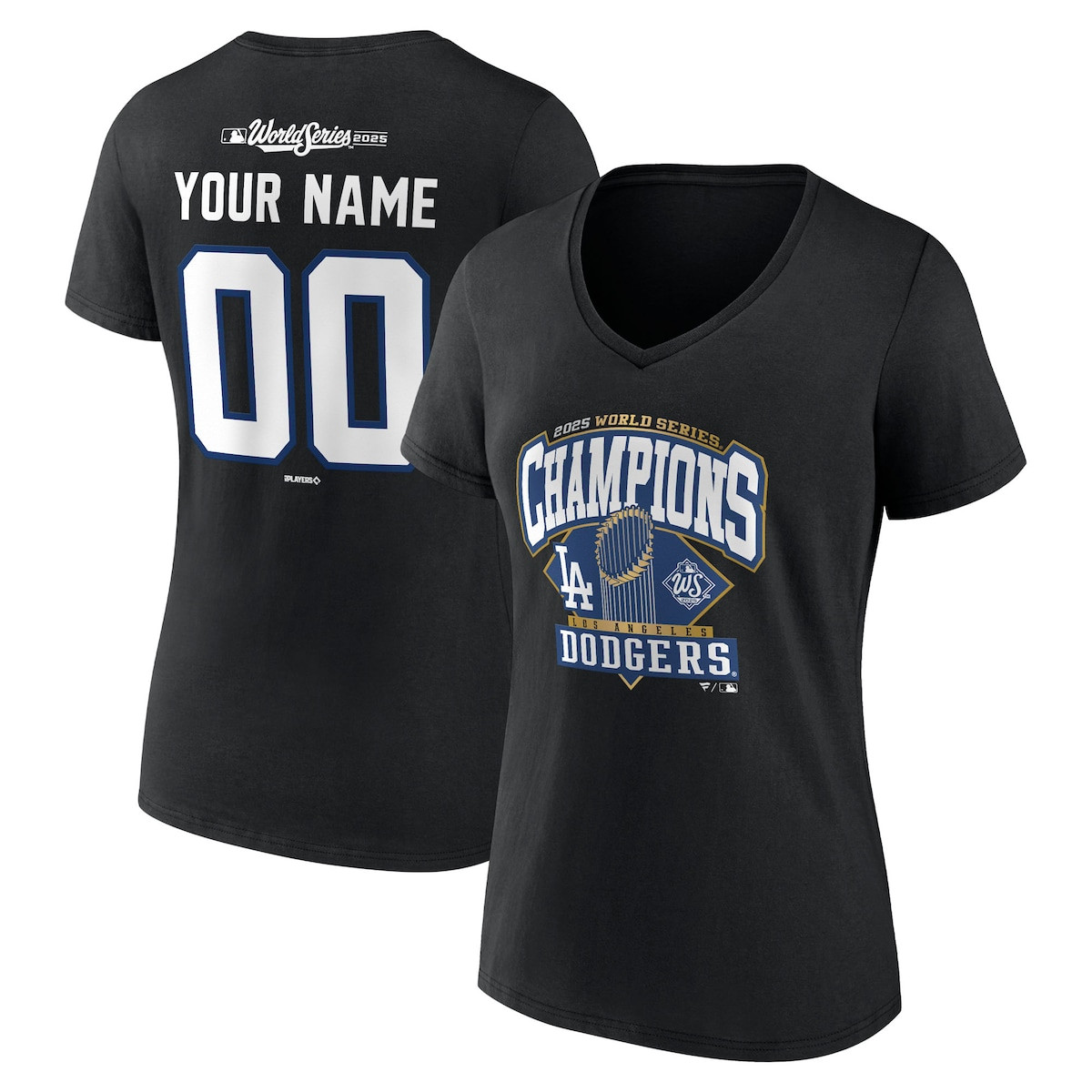 Custom Dodgers World Series Merch 2025 Los Angeles Dodgers World Series Champions V-Neck Shirt-1