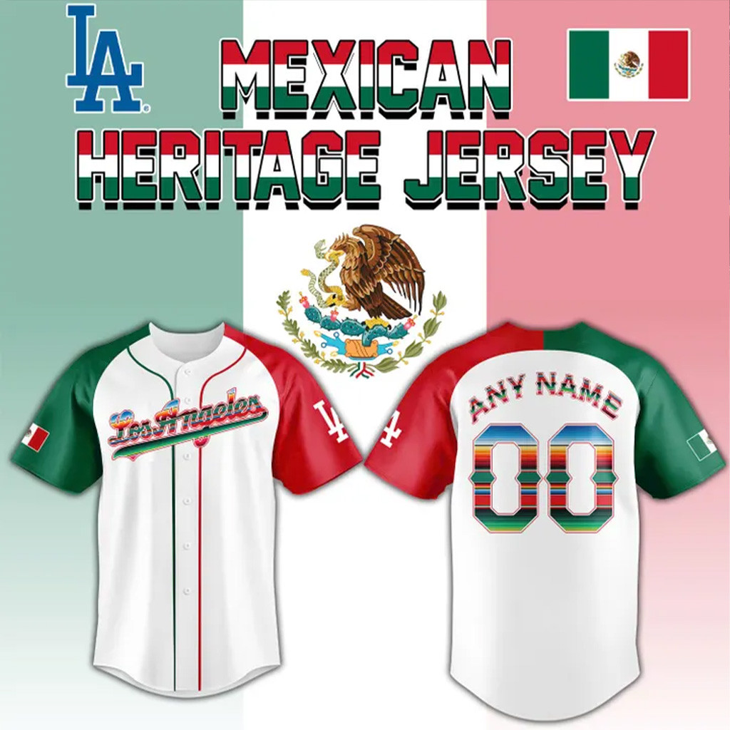 Custom Dodgers World Series Merch 2025 Mexican Heritage Night Jersey Gifts For Baseball Fans-1