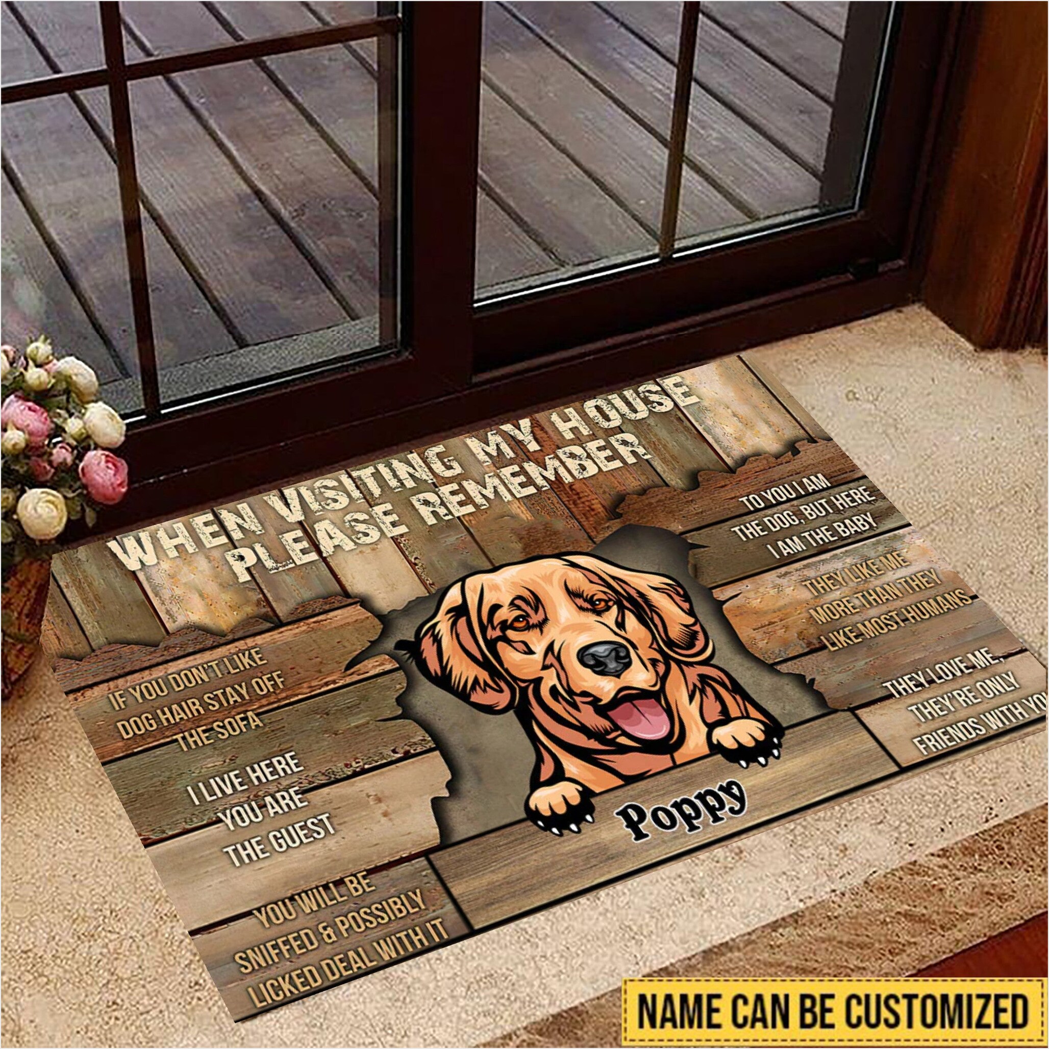 Custom Dog Doormat When Visit My House Remember Personalized Dog Doormat For Front Door-1