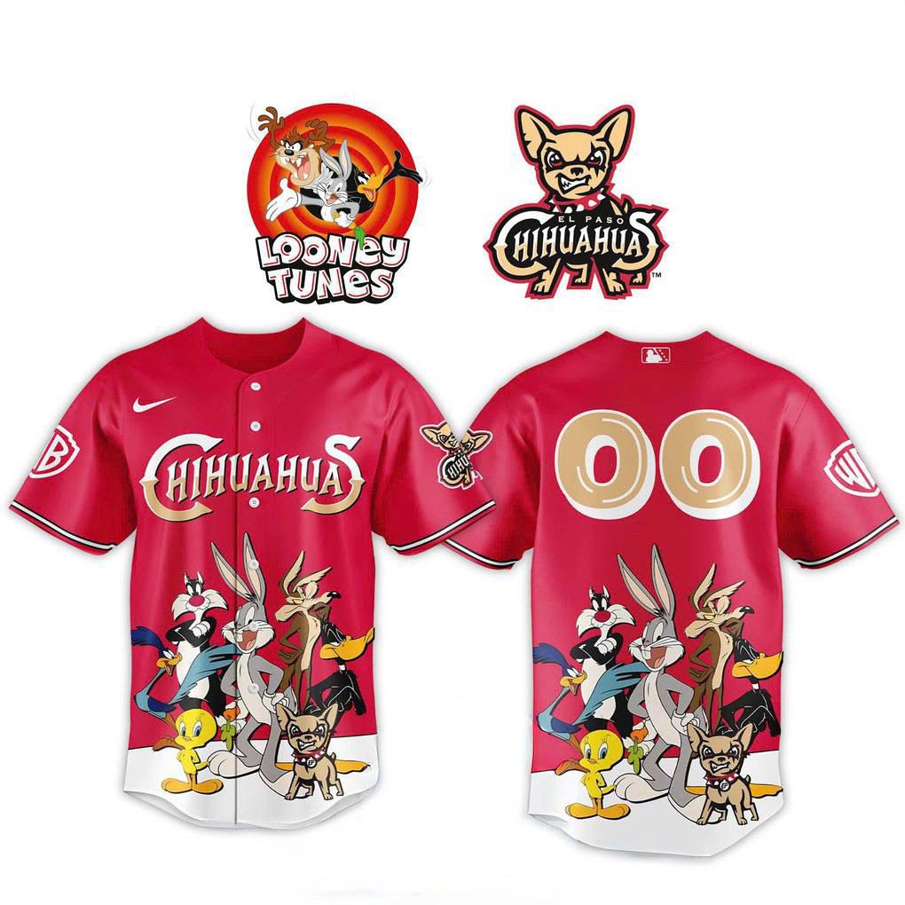 Custom El Paso Chihuahuas X Looney Tunes Baseball Jersey Chihuahuas Merch Fans Gifts-1