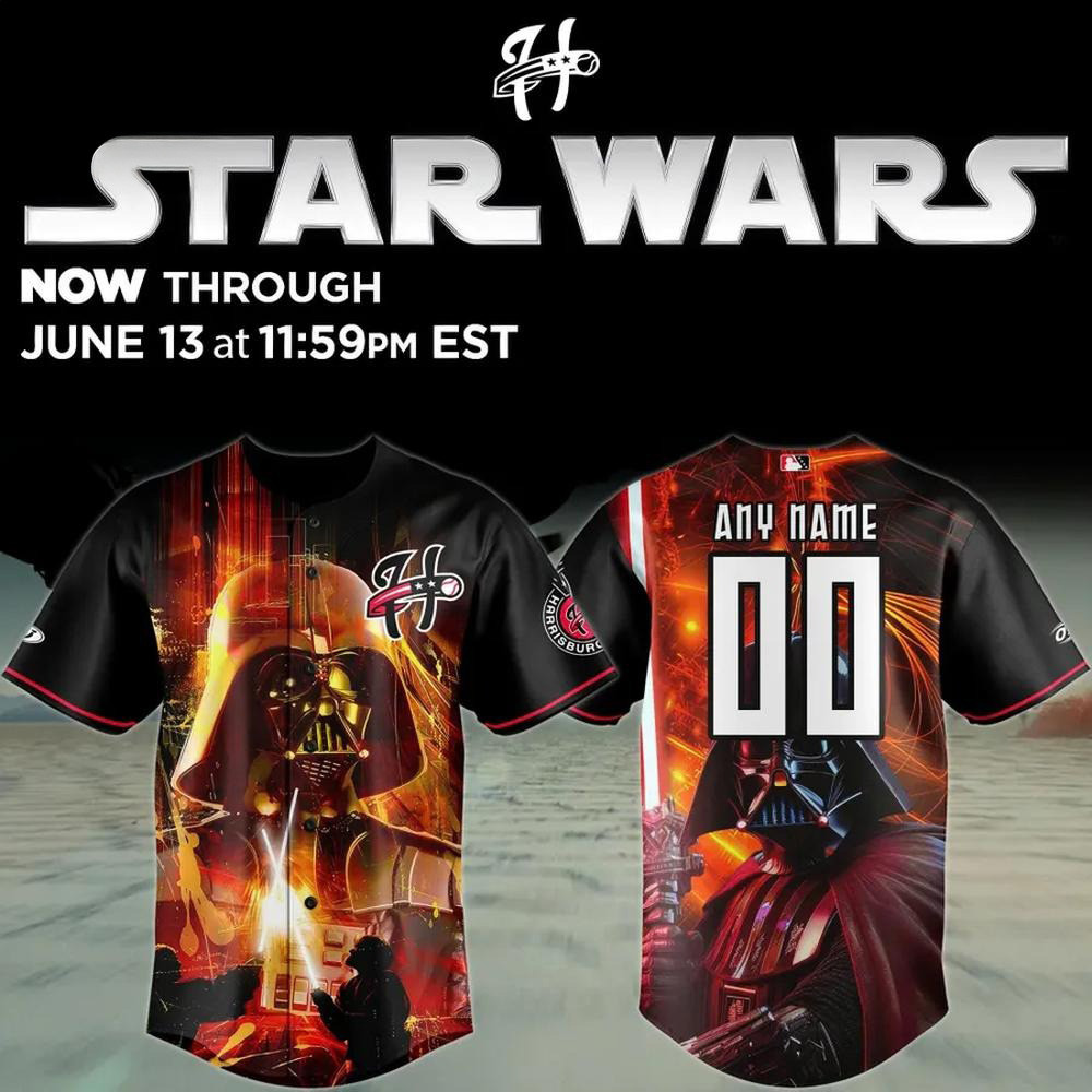 Custom Harrisburg Senators X Star Wars Limited Edition Baseball Jersey Harrisburg Senators Merch-1