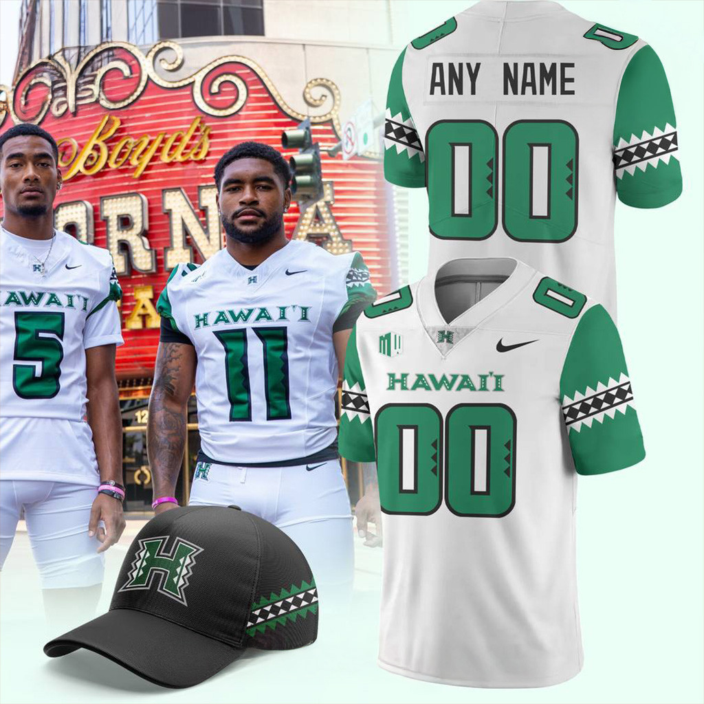 Custom Hawaii Rainbow Warriors Special New Football Jersey White Warriors Merch Fans Gifts-1