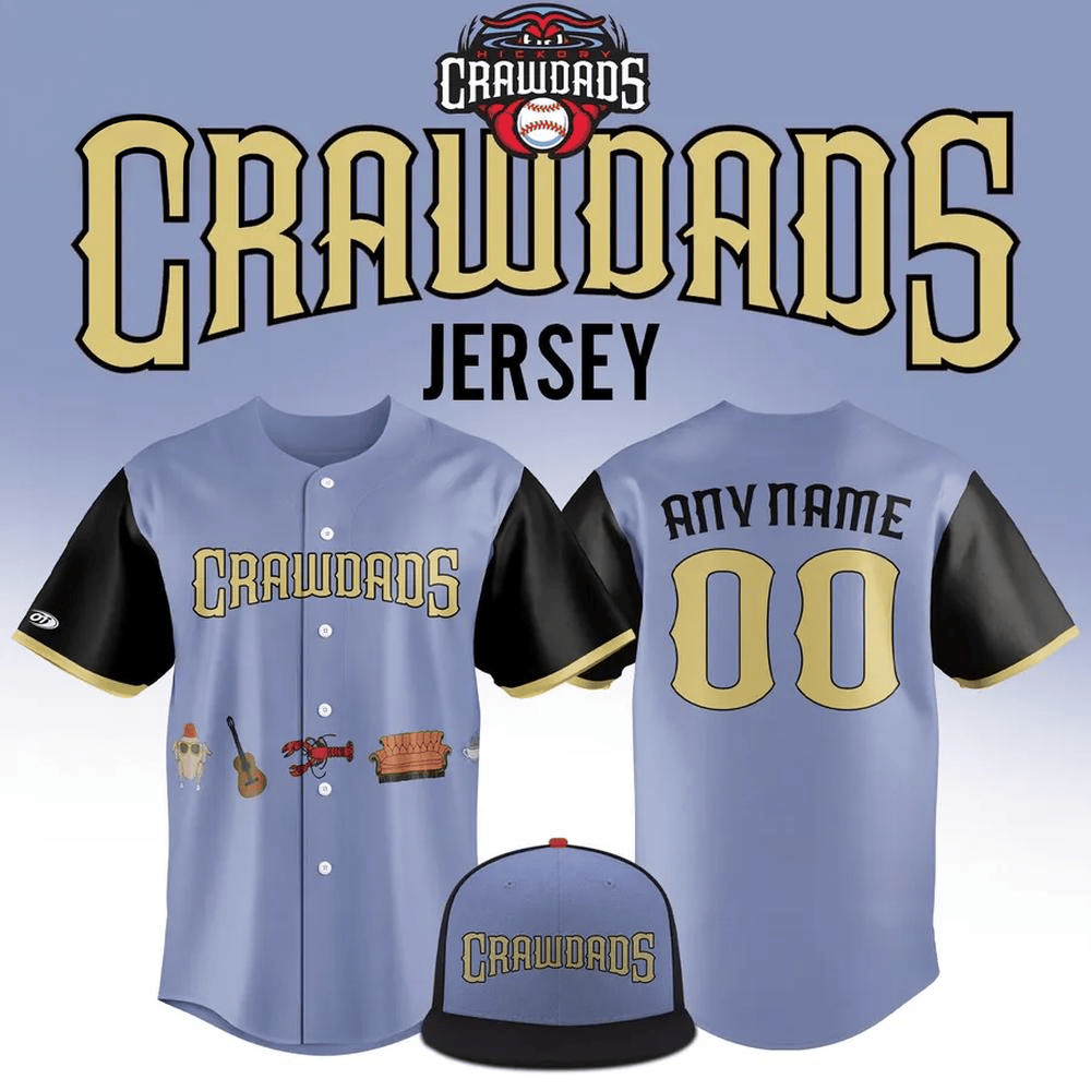 Custom Hickory Crawdads Friends Day Night Baseball Jersey Hickory Crawdads Merch For Fans-1