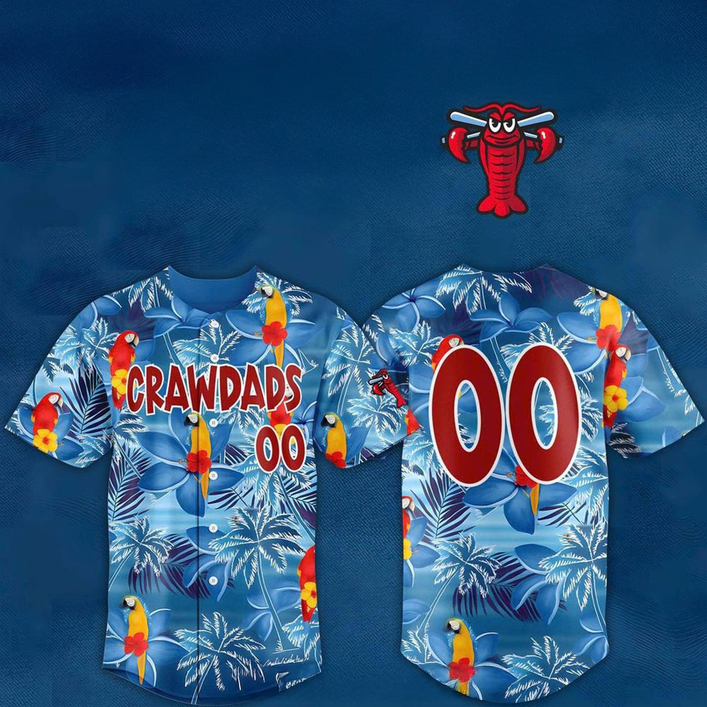Custom Hickory Crawdads Margaritaville Night 2025 Baseball Jersey Hickory Crawdads Merch-1