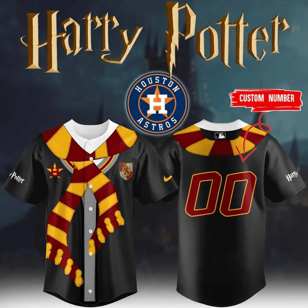 Custom Houston Astros x Harry Potter Jersey Houston Astros Merch Top 10 Father's Day Gifts-1