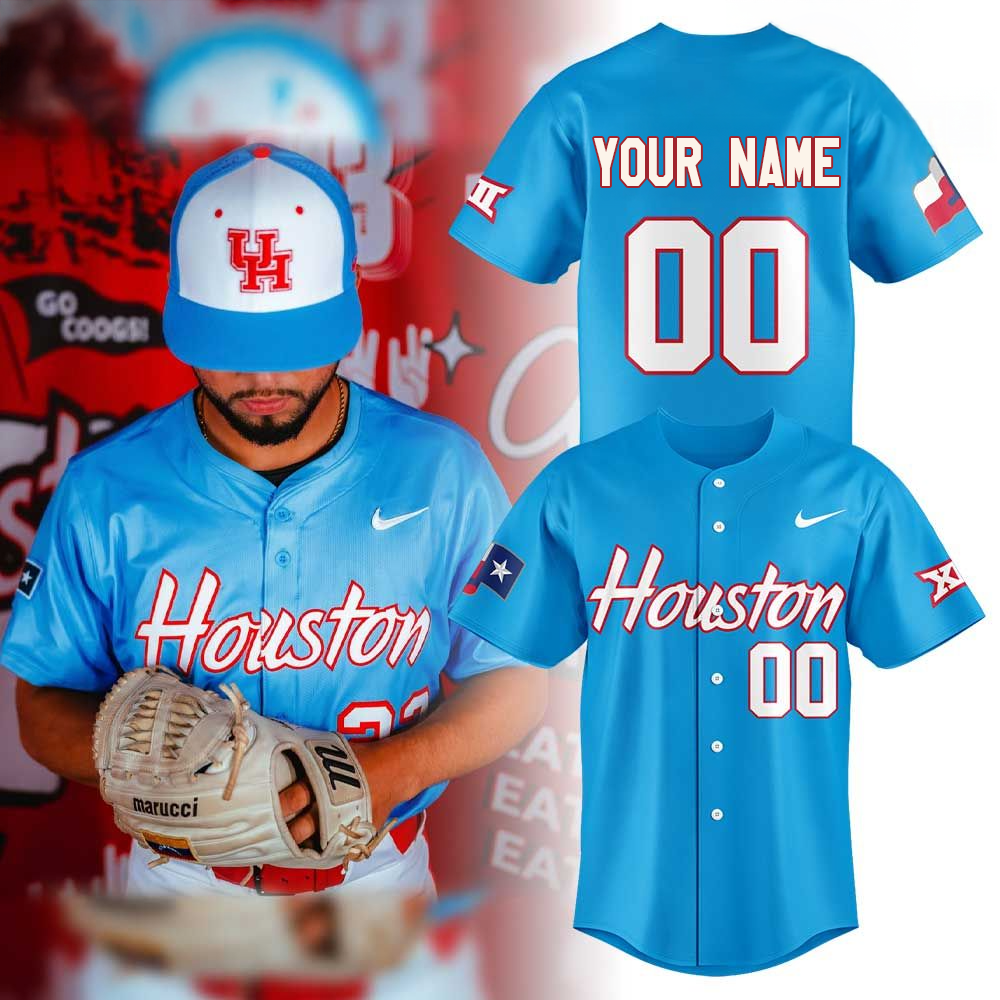 Custom Houston Baseball Blue 2025 City Connect Baseball Jersey Perfect Father's Day Gifts-1