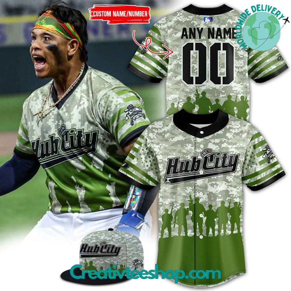 Custom Hub City Spartanburgers Memorial Day Baseball Jersey Hub City Spartanburgers Merch-1