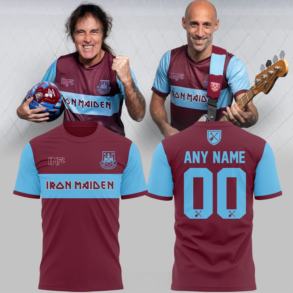Custom Iron Maiden x West Ham United 2025 Shirt Gift Ideas For Dad-1