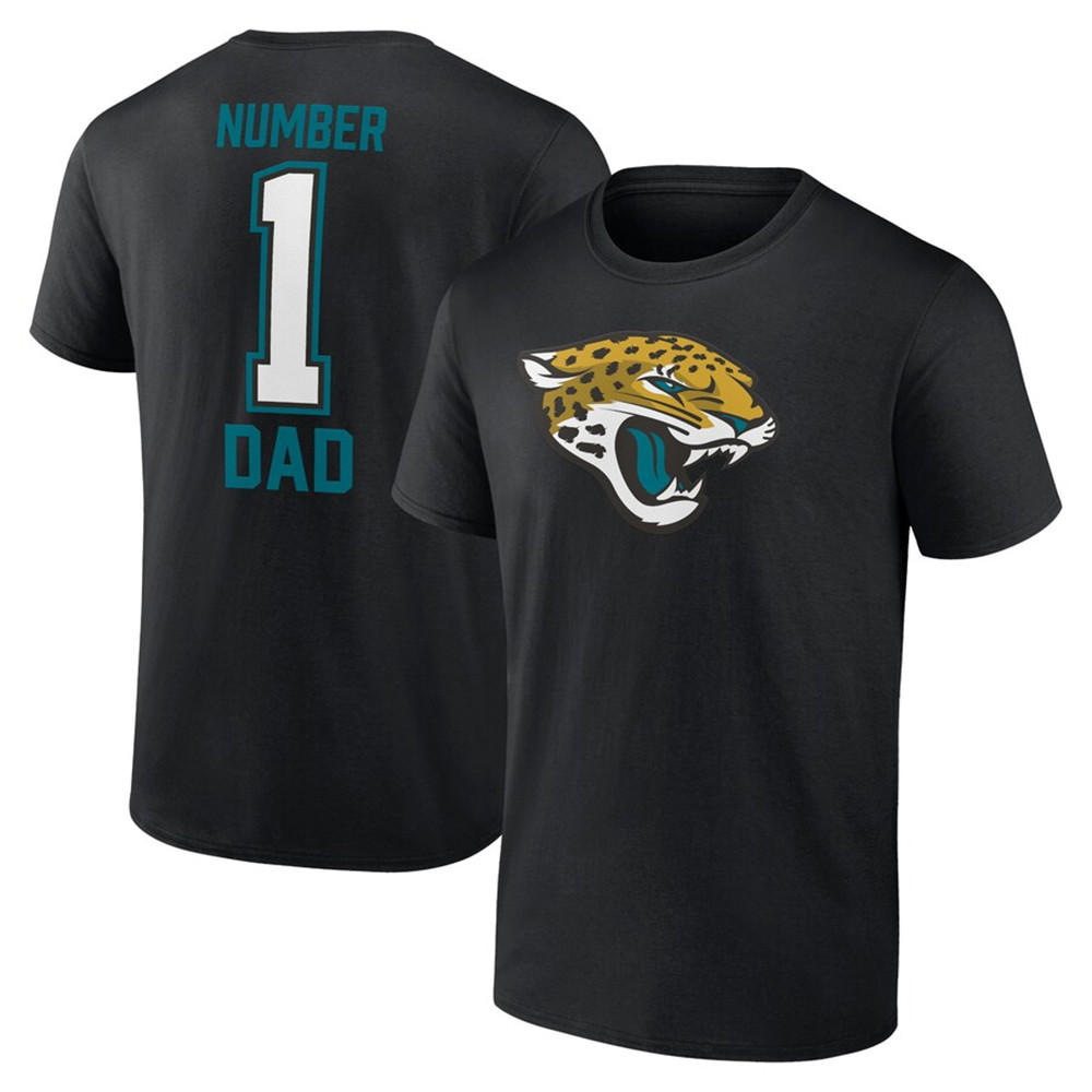 Custom Jacksonville Jaguars Father's Day #1 Dad T-Shirt Presents For Football Lovers-1