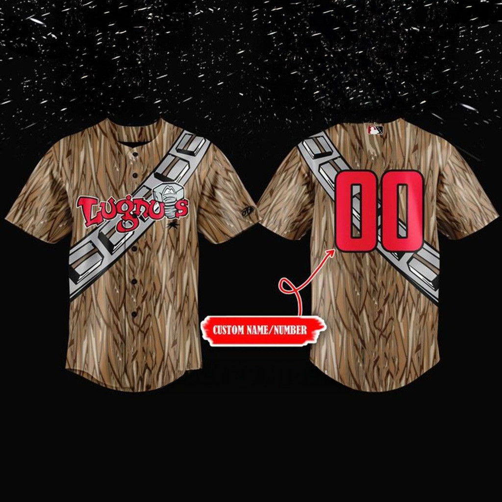 Custom Lansing Lugnuts x 2025 Star Wars Make A Wish Baseball Jersey Lugnuts Merch For Fans-1