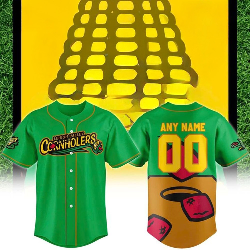 Custom Lehigh Valley Ironpigs With Cornholers Identity 2025 Baseball Jersey Father's Day Gifts-1