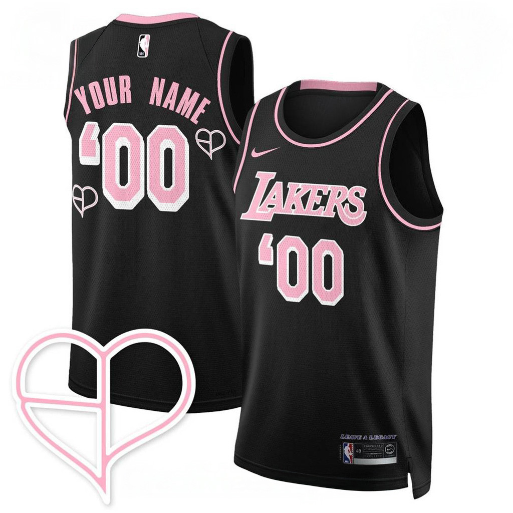 Custom MLB Black Pink Merch Los Angeles Lakers x Blackpink World Tour 2025 Basketball Jersey Fan-1