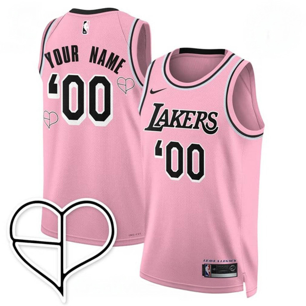 Custom MLB Black Pink Merch Los Angeles Lakers x Blackpink World Tour 2025 Basketball Jersey-1