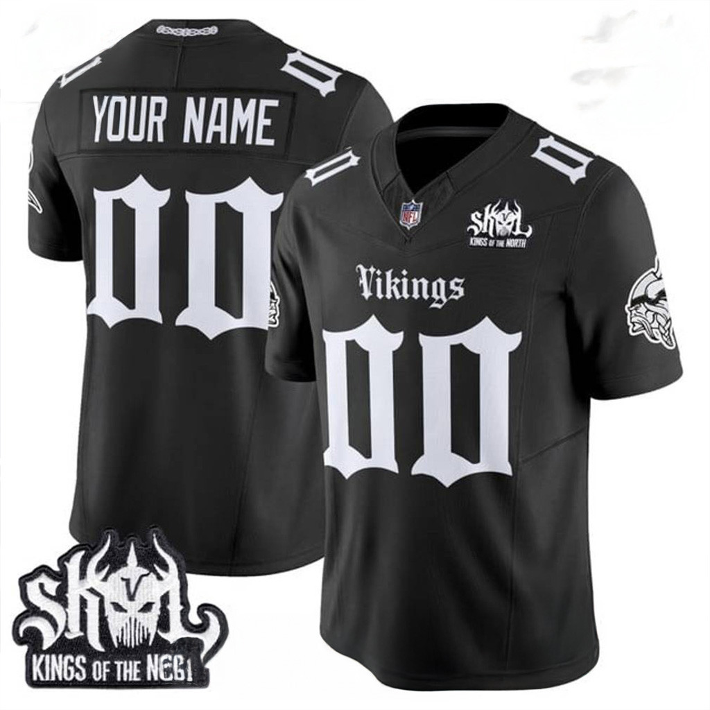 Custom Minnesota Vikings Gothic Norse Blood Special Football Jersey Minnesota Vikings Merch-1