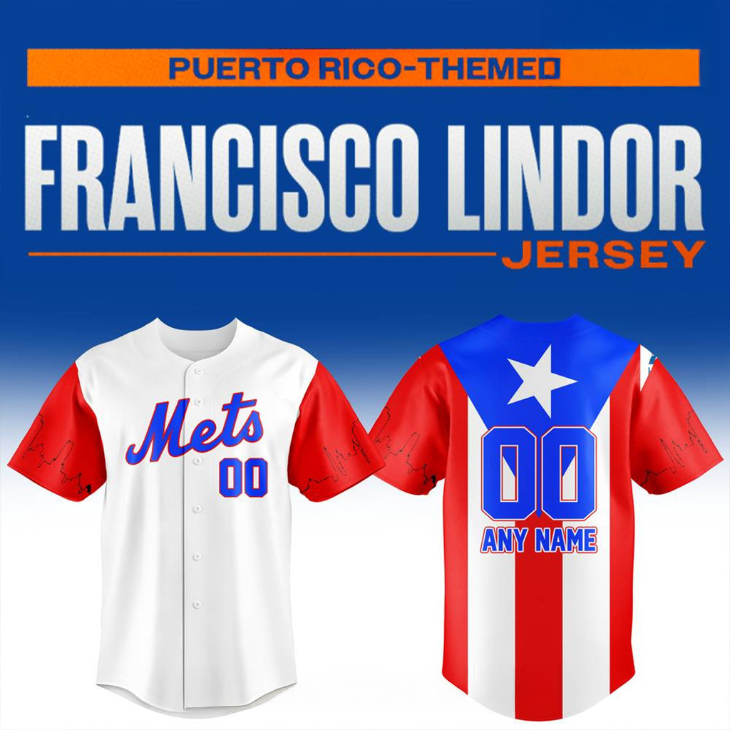Custom New York Mets Puerto Rico 2025 Jersey New York Mets Merch Gifts For Baseball Fans-1