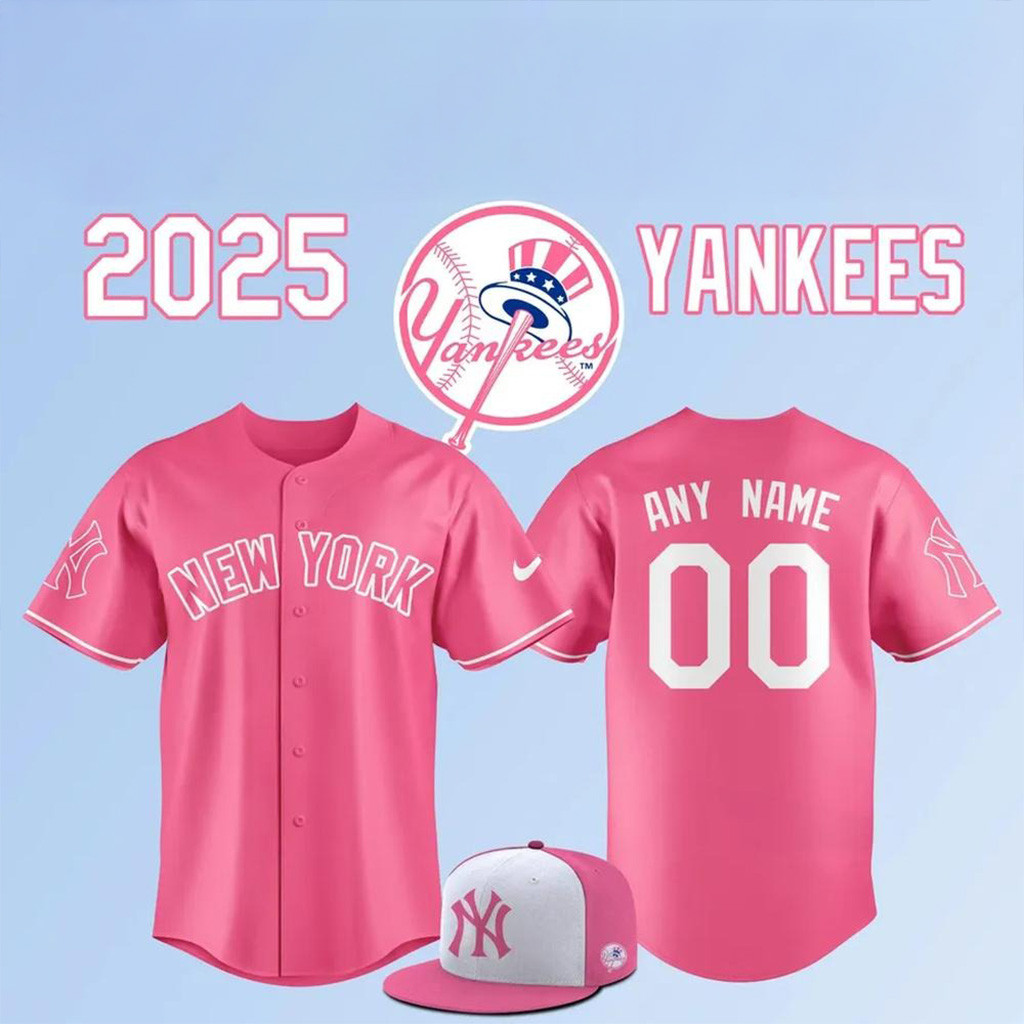 Custom New York Yankees Pink Shirt Day 2025 Baseball Jersey New York Yankees Merch Women's-1 Custom New York Yankees Pink Shirt Day 2025 Baseball Jersey New York Yankees Merch Women's-1
