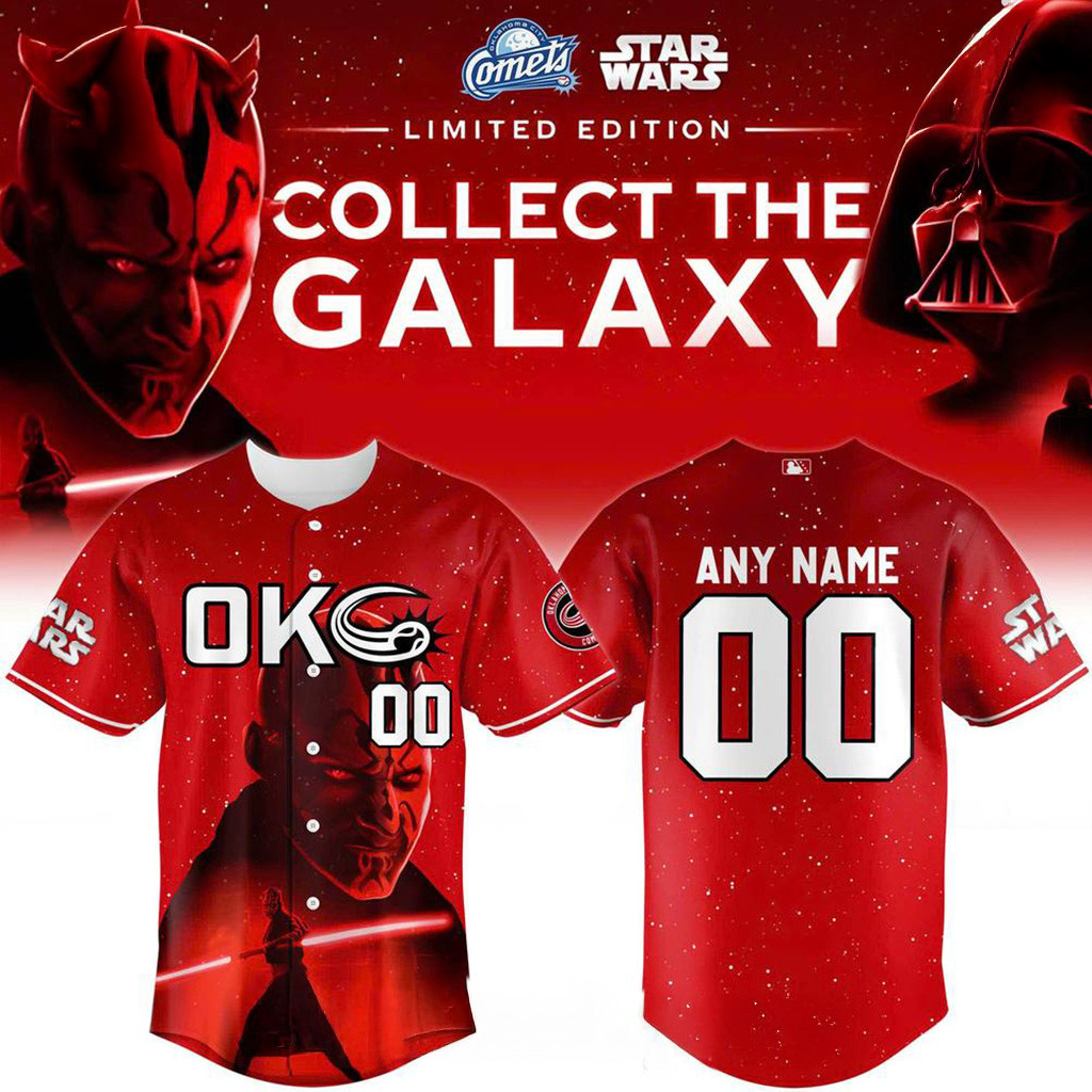 Custom Oklahoma City Comets X Star Wars Baseball Jersey 2025 Comets Merch Dad Gifts-1